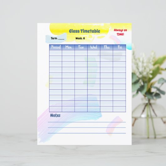 Tijdschema voor regenboogverf (Staand voorkant)