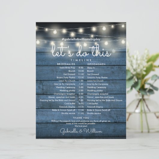 Tijdschema voor Rustic String Lights Wedding (Staand voorkant)