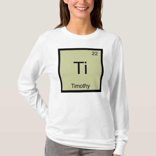 Tijdschema voor timotheemnaamchemie Element T-shirt (Voorkant)