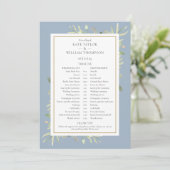 Tijdschema voor usty Blue Greenery Wedding Programmakaart (Staand voorkant)