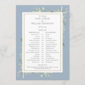 Tijdschema voor usty Blue Greenery Wedding Programmakaart (Voorkant)