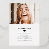 Tijdschrift bedekking 2 foto's groen afstuderen go folie uitnodiging (Achterkant)