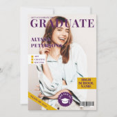 Tijdschrift bedekking 2 foto's paars trendy afstud aankondiging (Voorkant)