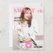 Tijdschrift bedekking 2 foto's roze trendy Sweet 1 Kaart (Voorkant)