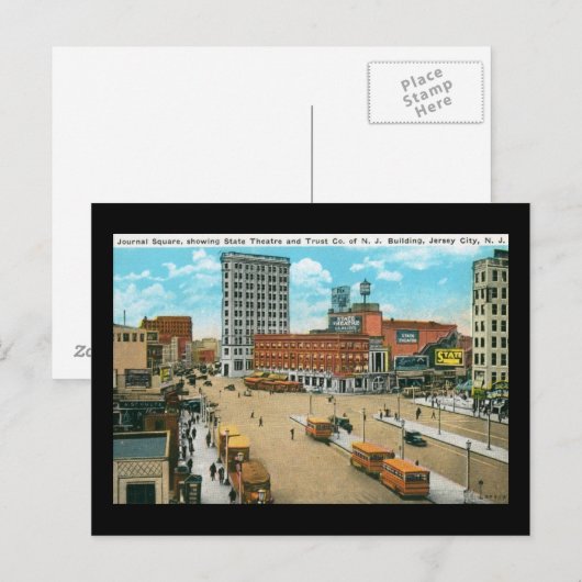 Tijdschrift beschrijving Sq., Jersey City NJ Vinta Briefkaart (Voorkant / Achterkant)
