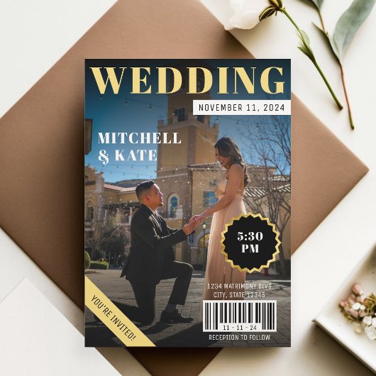 Tijdschrift bruiloft kaart