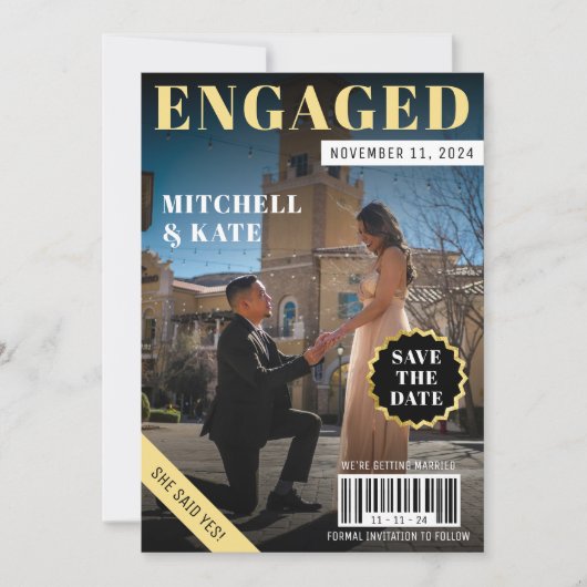 Tijdschrift bruiloft save the date (Voorkant)