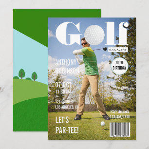 Tijdschrift Celebrity Golf Verjaardagsfeest Foto Kaart