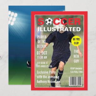 Tijdschrift Celebrity Soccer Verjaardagsfeest Foto Kaart