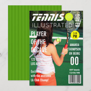 Tijdschrift Cover Foto Celebrity Tennis Verjaardag Kaart