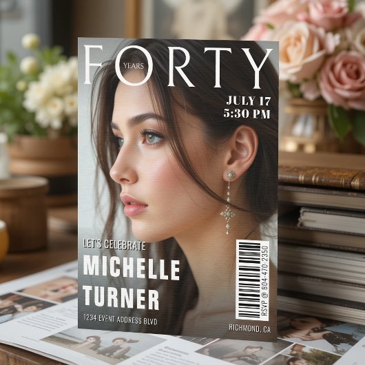 Tijdschrift Coverfoto 40e verjaardagsfeest Kaart