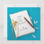 Tijdschrift en Pen Huwelijksgelofte Vernieuwing Kaart (Voorkant)