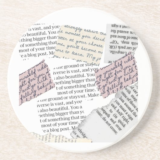 Tijdschrift Esthetisch – Retro Redactionele Stijl Zandsteen Onderzetter (Voorkant)