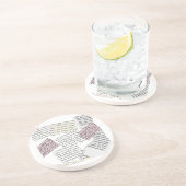 Tijdschrift Esthetisch – Retro Redactionele Stijl Zandsteen Onderzetter (Zijkant)