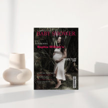 Tijdschrift Foto Omslag Uitnodiging Baby Shower