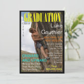 Tijdschrift Hoesje Afstuderen Uitnodiging (Staand voorkant)