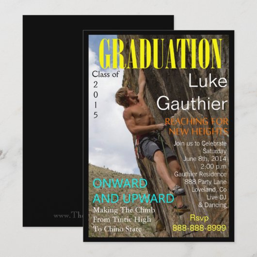 Tijdschrift Hoesje Afstuderen Uitnodiging (Voorkant / Achterkant)