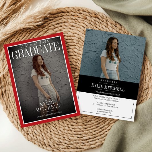 Tijdschrift Hoesje Afstuderen Uitnodiging