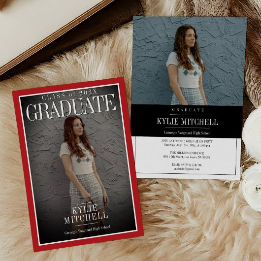 Tijdschrift Hoesje Afstuderen Uitnodiging