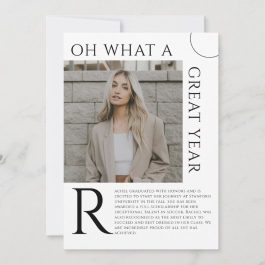 Tijdschrift Hoesje Afstuderen Uitnodiging, Tijdsch Kaart (Achterkant)