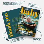 Tijdschrift Hoesje Bold Modern Birth Announcement Aankondiging