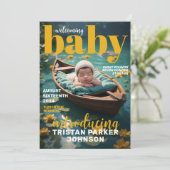 Tijdschrift Hoesje Bold Modern Birth Announcement Aankondiging (Staand voorkant)