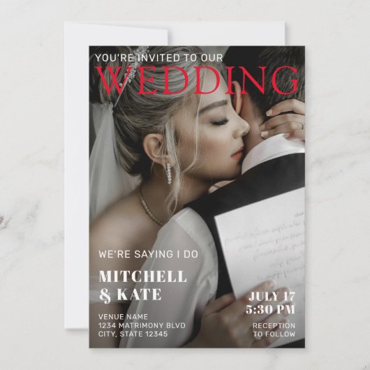 Tijdschrift Hoesje Bruiloft Kaart (Voorkant)