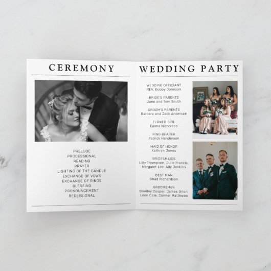 Tijdschrift Hoesje Bruiloft Programma (Binnen)