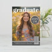 Tijdschrift Hoesje Foto Afstuderen Feestuitnodigin Kaart (Staand voorkant)