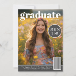 Tijdschrift Hoesje Foto Afstuderen Feestuitnodigin Kaart