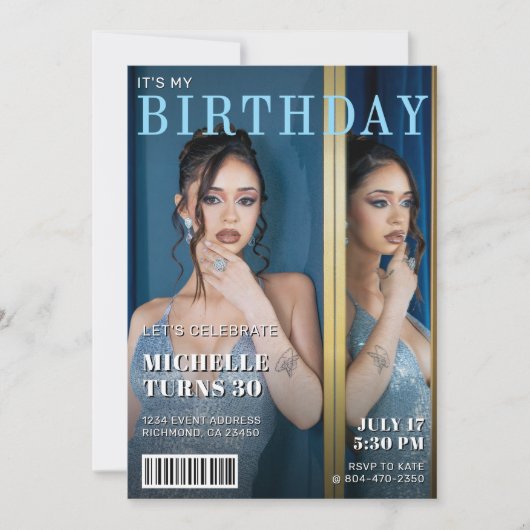 Tijdschrift Hoesje Foto Verjaardagsfeest Kaart (Voorkant)