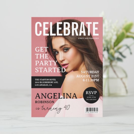 Tijdschrift Hoesje Foto Verjaardagsfeest Kaart (Staand voorkant)