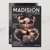 Tijdschrift Hoesje Mode Teddy Bear Verjaardag Kaart (Voorkant / Achterkant)