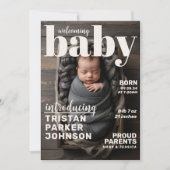 Tijdschrift Hoesje Trendy Geboorte Aankondiging (Voorkant)