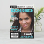 Tijdschrift Hoesje Turquoise Bachelorette Uitnodig Kaart (Staand voorkant)