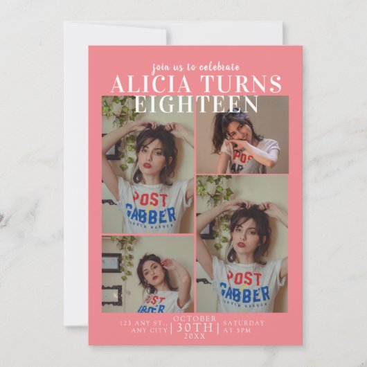 Tijdschrift Hoesje Verjaardagsuitnodiging Kaart (Voorkant)