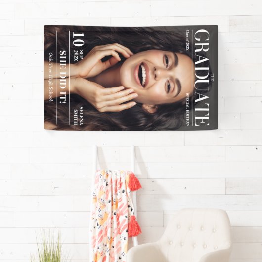 Tijdschrift krant Afstuderen Party Foto Spandoek (Insitu)