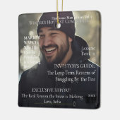 Tijdschrift man van de winter keramisch ornament (Links)