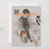 Tijdschrift met mode diva voor vrijgezellenfeest kaart (Voorkant)