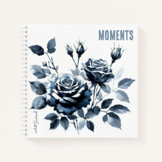Tijdschrift "Moments" Rozen in Blue Var01 Notitieboek