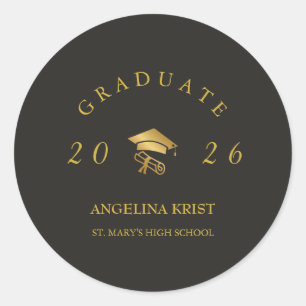 Tijdschrift Omslag Afstuderen Zwart Goud Sticker