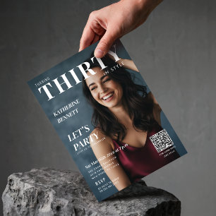 Tijdschrift Omslag Foto 30e Verjaardagsfeestje QR  Kaart