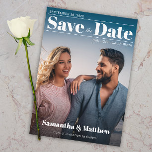 Tijdschrift Omslag Moderne Witte Typografie Foto Save The Date