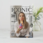 Tijdschrift omslag qr code 30ste Verjaardagsfeest Kaart (Staand voorkant)