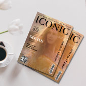 Tijdschrift omslag qr code 40ste Verjaardagsfeest Kaart