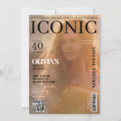 Tijdschrift omslag qr code 40ste Verjaardagsfeest Kaart (Voorkant)