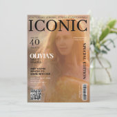 Tijdschrift omslag qr code 40ste Verjaardagsfeest Kaart (Staand voorkant)