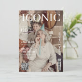 Tijdschrift omslag qr code 60ste Verjaardagsfeest Kaart (Staand voorkant)