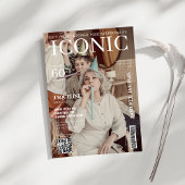 Tijdschrift omslag qr code 60ste Verjaardagsfeest Kaart