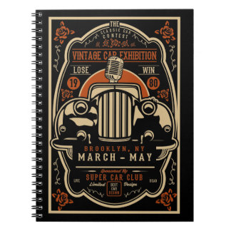 Tijdschrift over tentoonstelling van oldtimers notitieboek